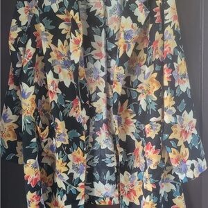 Floral Kimono with Multicolor Design
